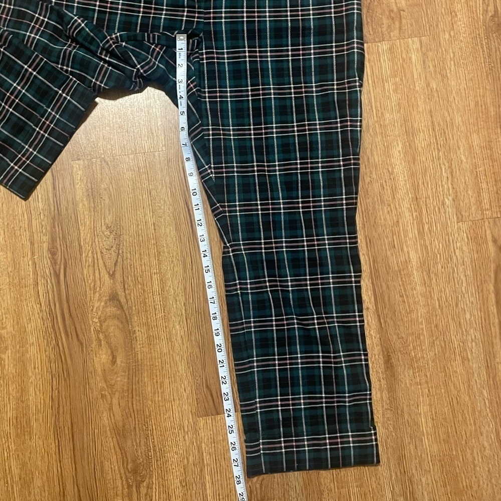 Ann Taylor Teal and Black Plaid Cropped Pants - Picture 7 of 9